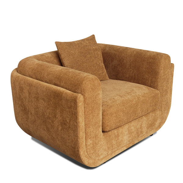 Divani Casa Tiene - Modern Orange Fabric Chair