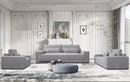 Divani Casa Loki - Modern Grey Fabric 3-Seat Sofa