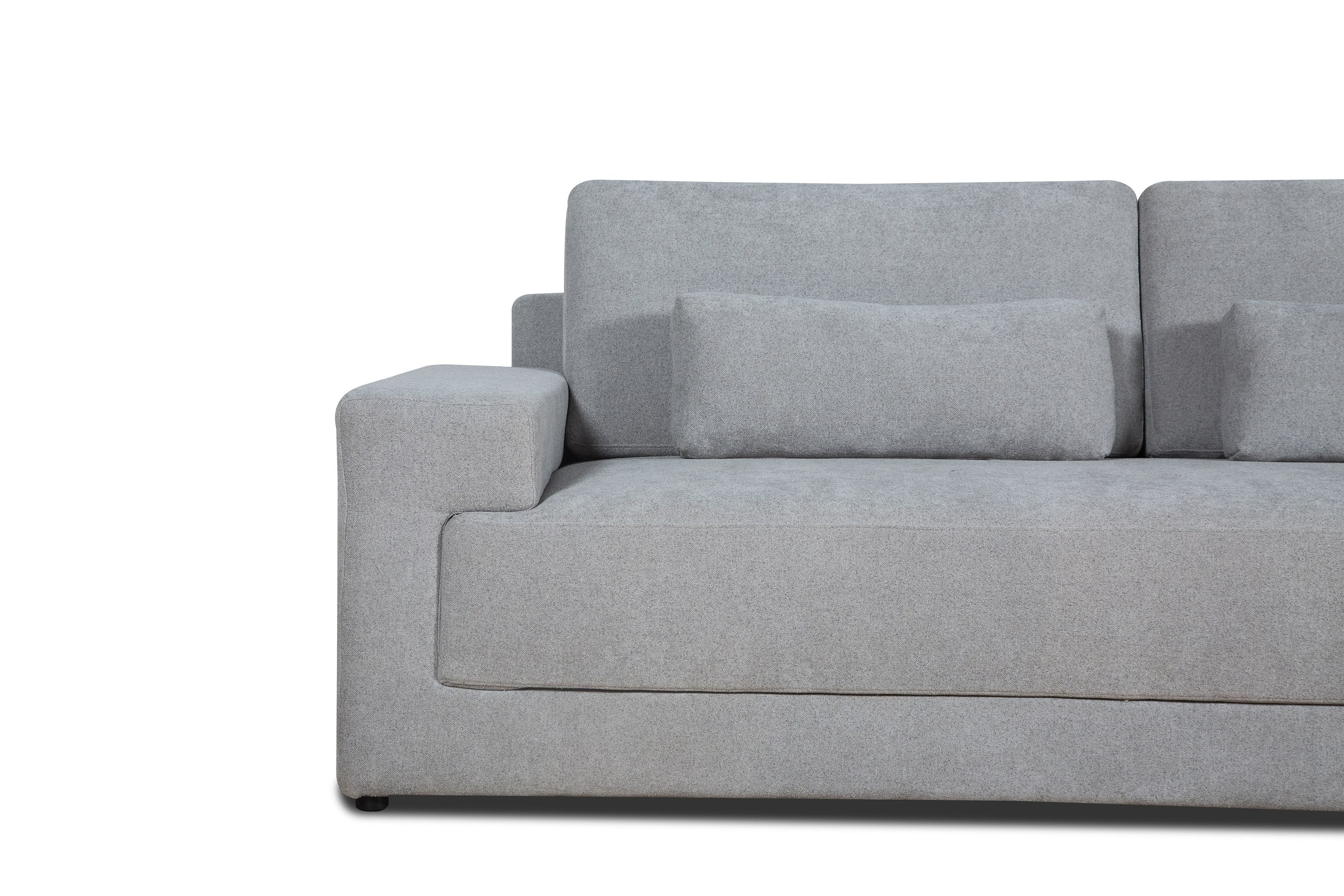 Divani Casa Loki - Modern Grey Fabric 3-Seat Sofa