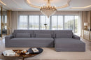 Divani Casa Loki - Modern Grey Fabric Right Facing Sectional Sofa