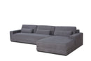 Divani Casa Loki - Modern Grey Fabric Right Facing Sectional Sofa