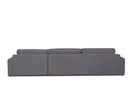 Divani Casa Loki - Modern Grey Fabric Right Facing Sectional Sofa