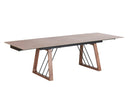 Modrest Emmond - Mid-Century Modern Ceramic + Walnut Extendable Dining Table