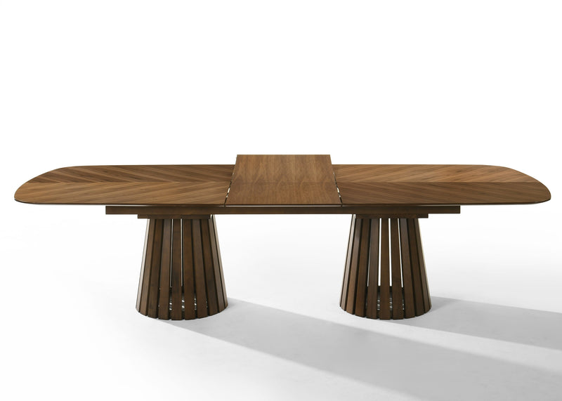 Modrest Truman - Mid-Century Modern Walnut Extendable Dining Set