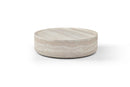 Modrest Benji - Modern Faux Travertine Round Coffee Table Set