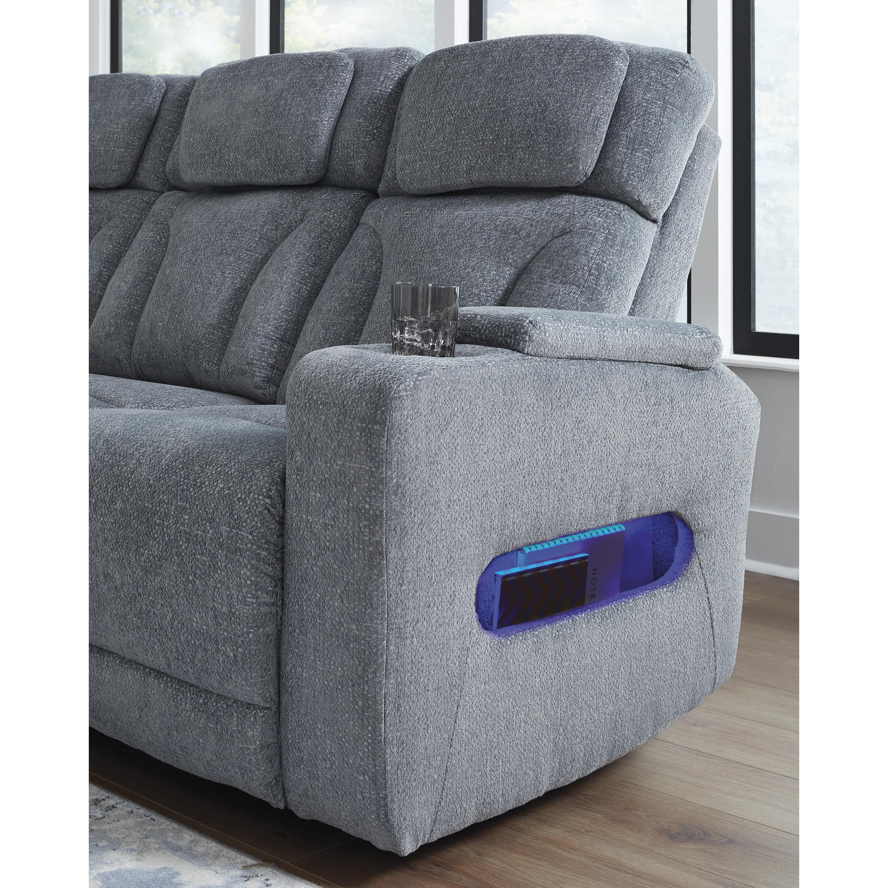 Diamond Modern Furniture Exclusive Design Studio Cave Power Reclining Fabric Loveseat with Console PC4980218 IMAGE 12