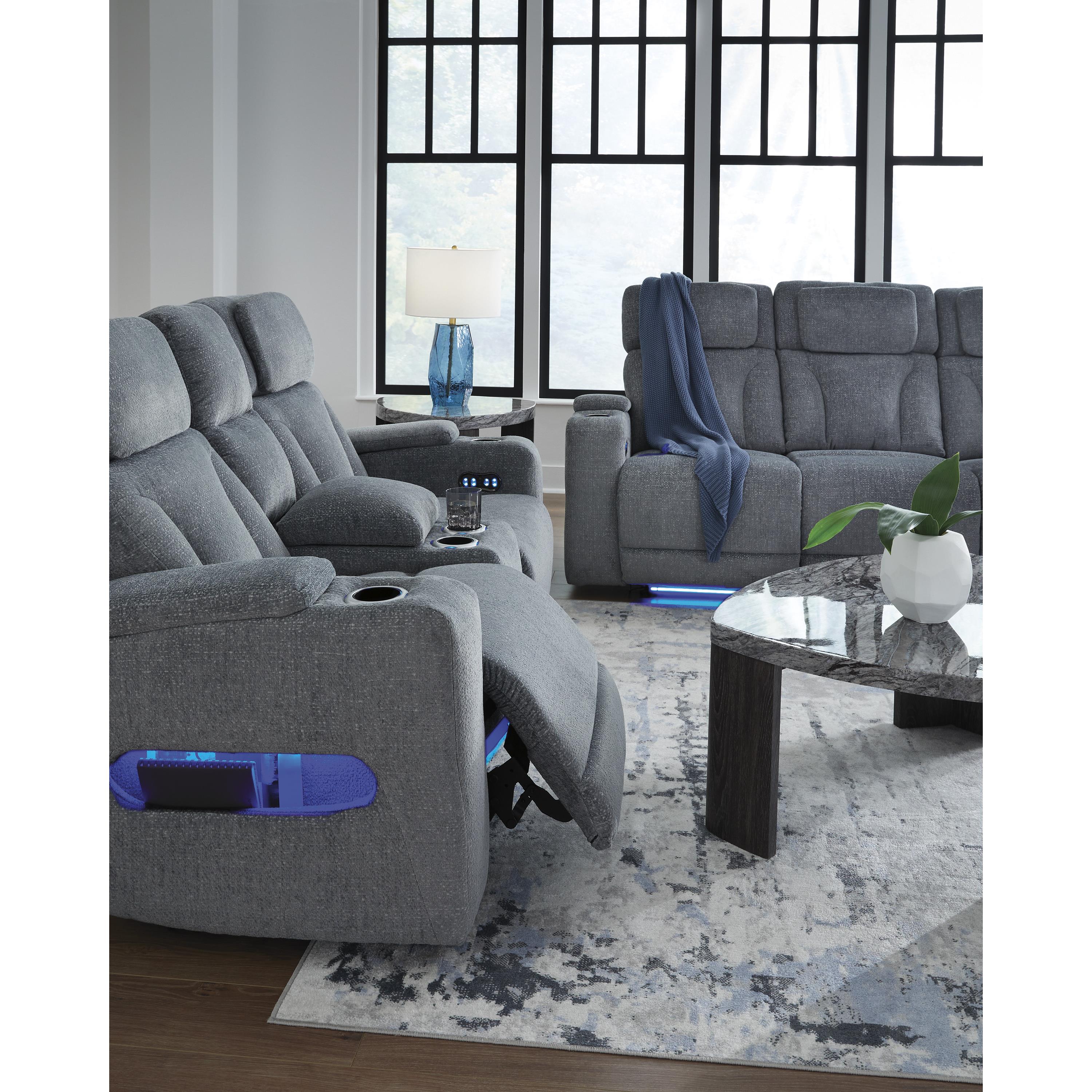 Diamond Modern Furniture Exclusive Design Studio Cave Power Reclining Fabric Loveseat with Console PC4980218 IMAGE 15