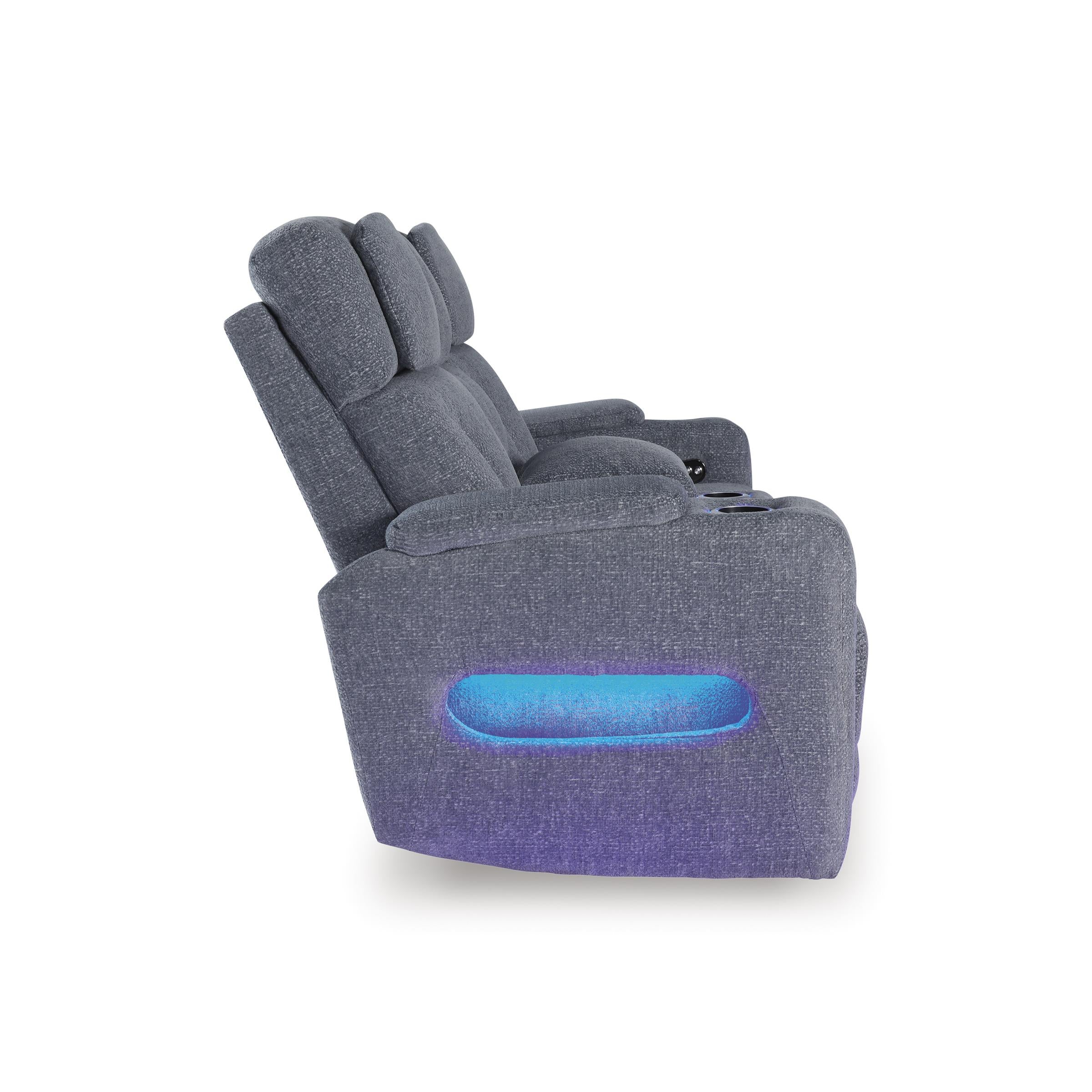 Diamond Modern Furniture Exclusive Design Studio Cave Power Reclining Fabric Loveseat with Console PC4980218 IMAGE 4