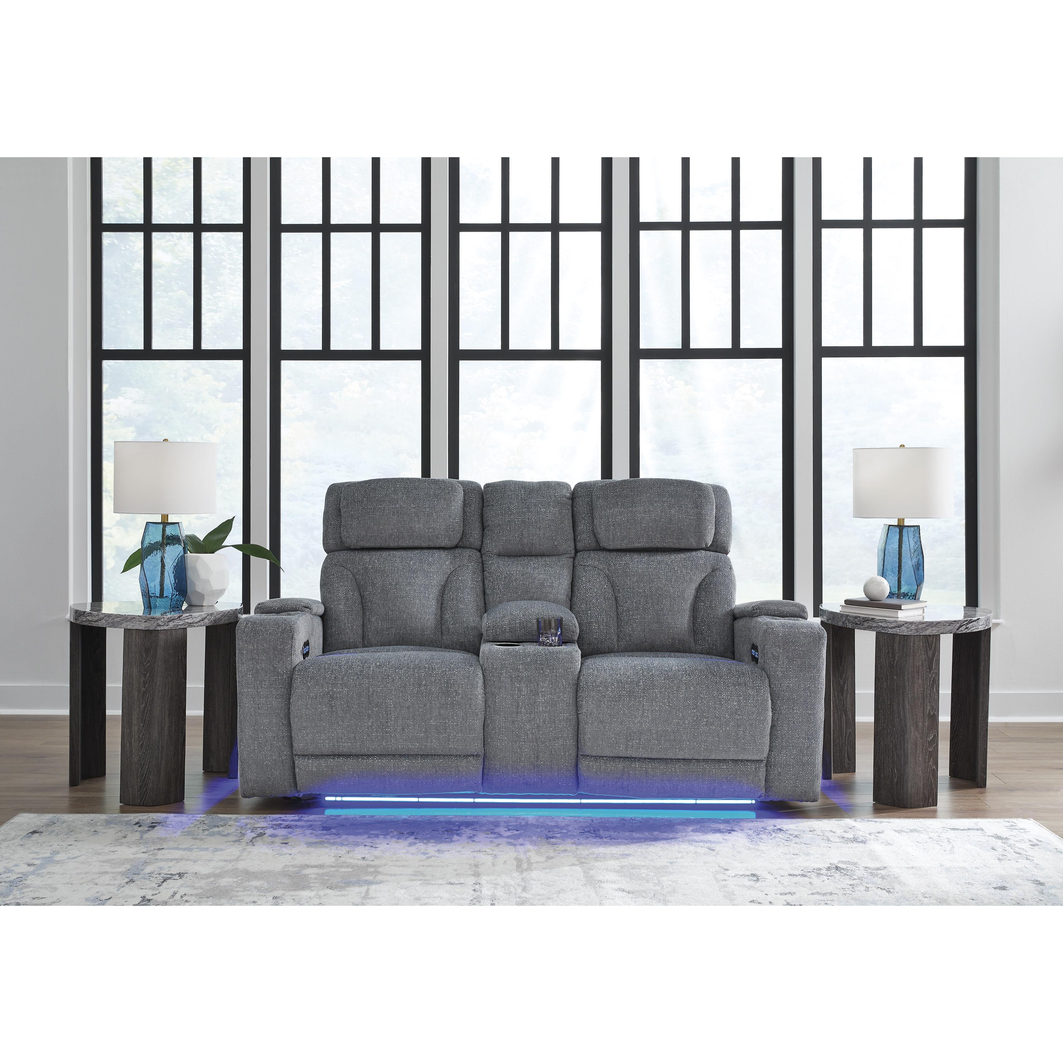 Diamond Modern Furniture Exclusive Design Studio Cave Power Reclining Fabric Loveseat with Console PC4980218 IMAGE 6
