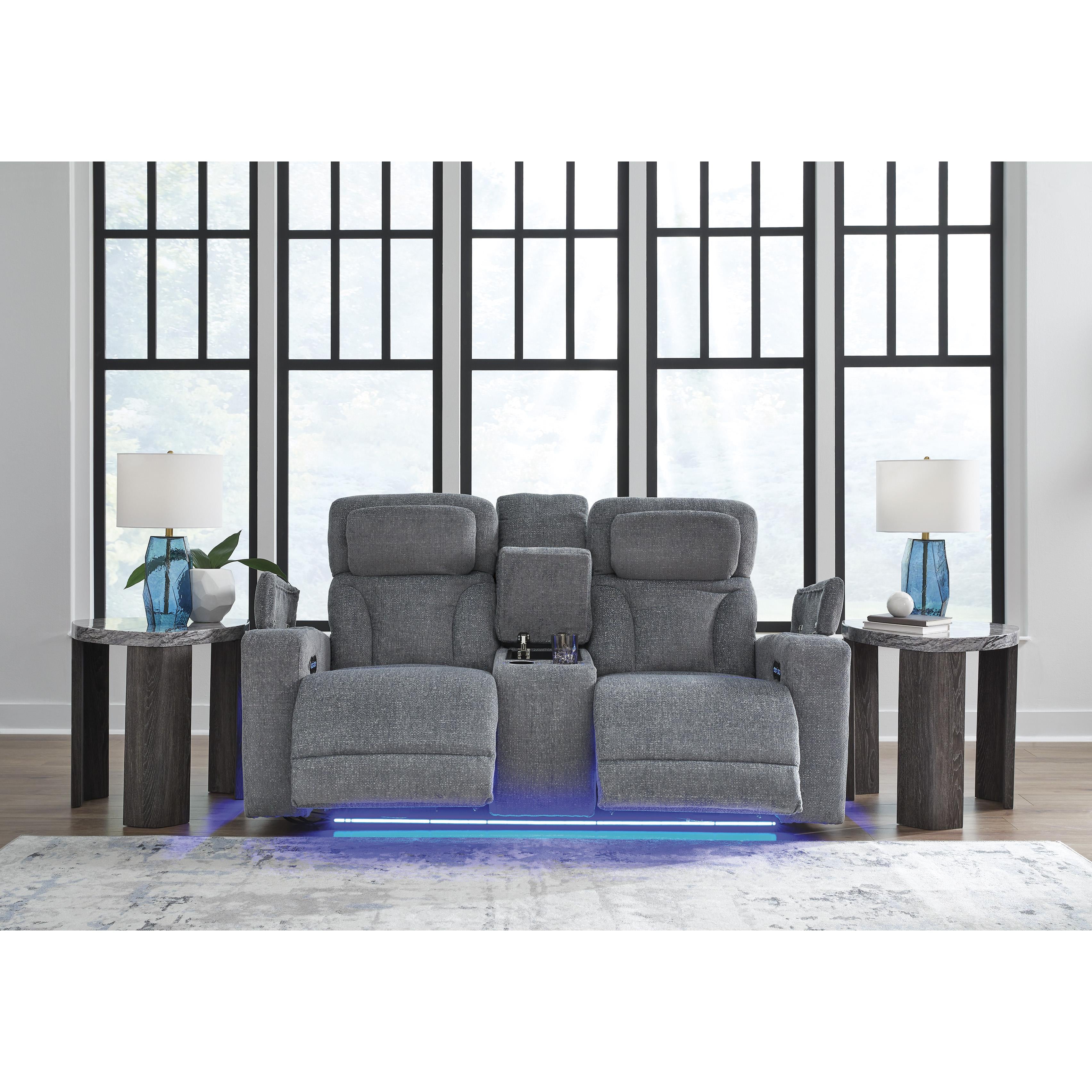 Diamond Modern Furniture Exclusive Design Studio Cave Power Reclining Fabric Loveseat with Console PC4980218 IMAGE 7