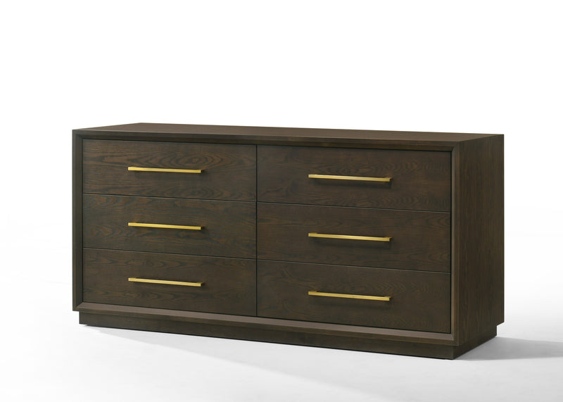 Modrest Manhattan - Contemporary Brown Oak and Gold Dresser