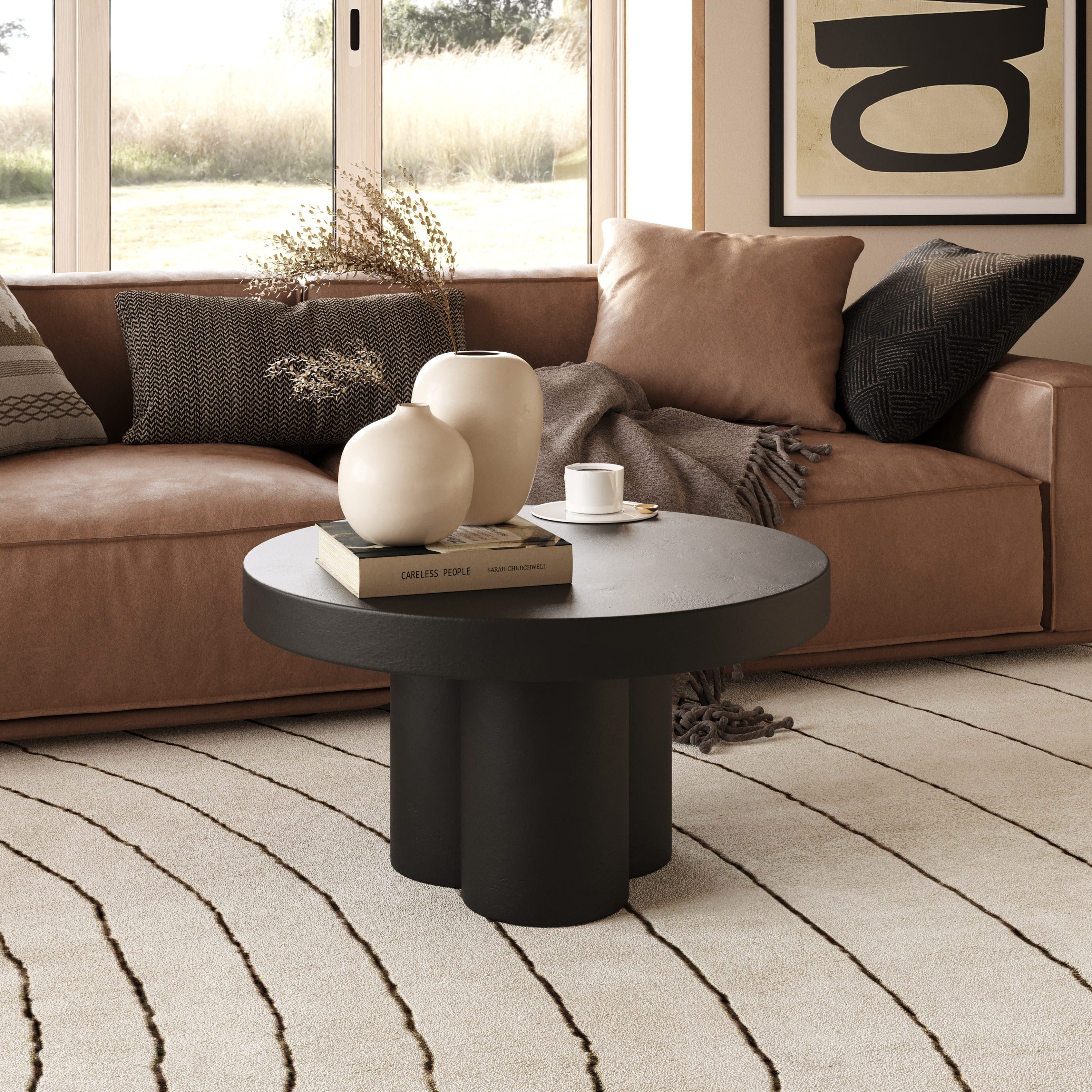 Modrest Bruni - Modern Black Concrete Coffee Table