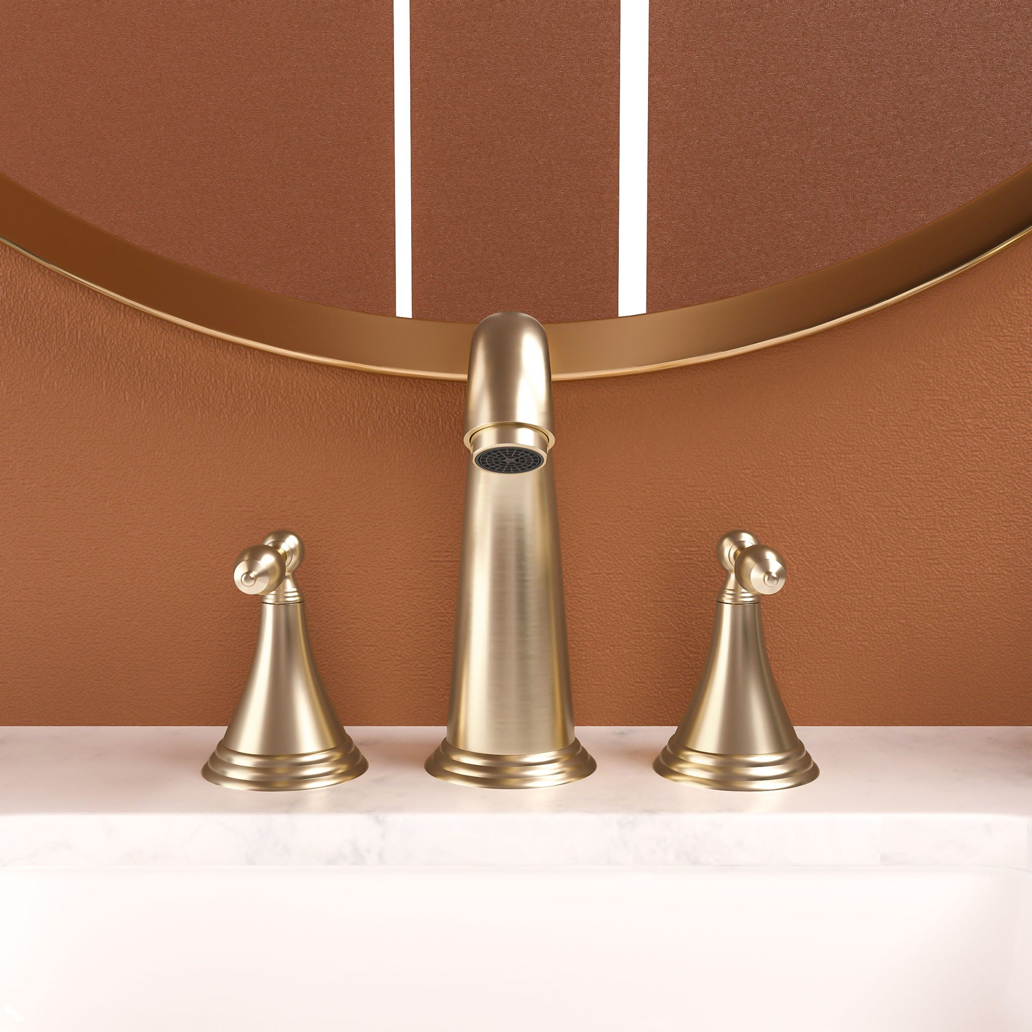 Elegant 2 Handle Widespread Bathroom Faucet With Pop Up Drain And Water Supply Lines