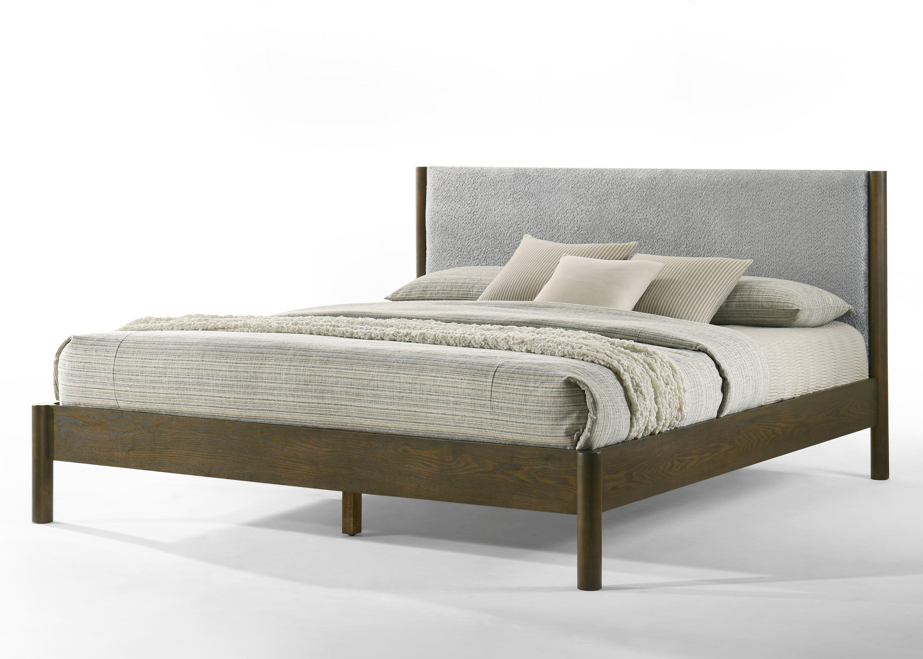 Modrest Carolina - Modern Grey Fabric + Wenge Bedroom Set