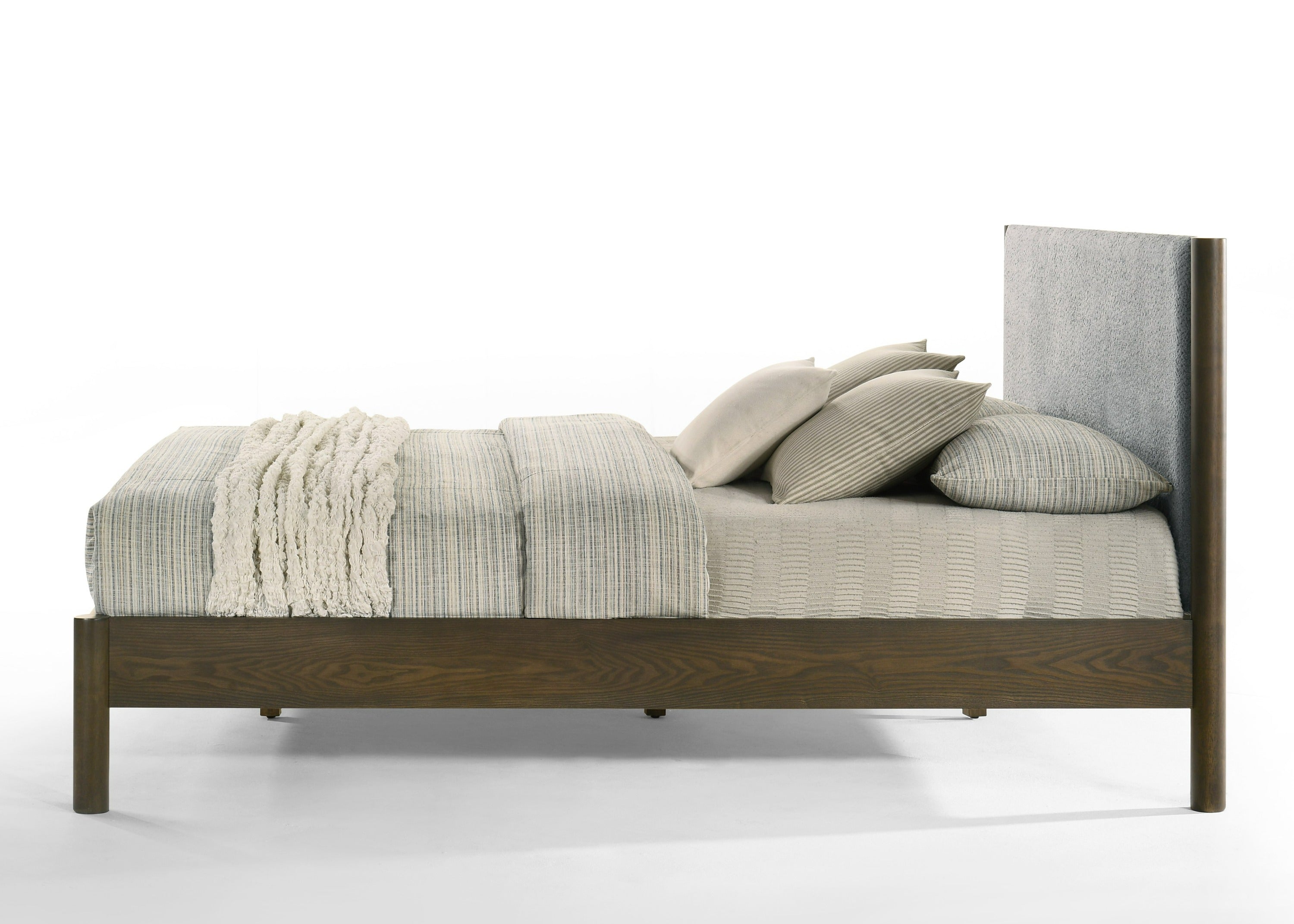Modrest Carolina - Modern Grey Fabric + Wenge Bedroom Set