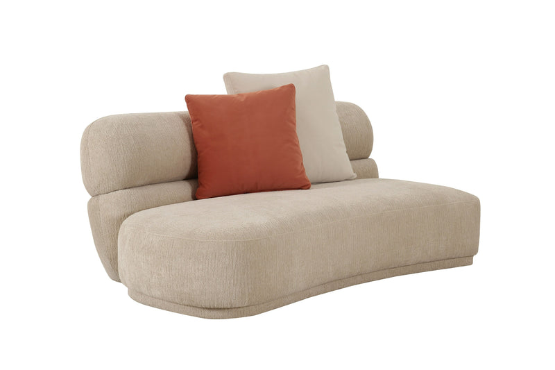 Divani Casa Knight - Modern Beige Fabric Curved Sectional