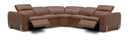 Divani Casa Conrad - Modern Brown Leather Sectional Sofa with 3 Recliners