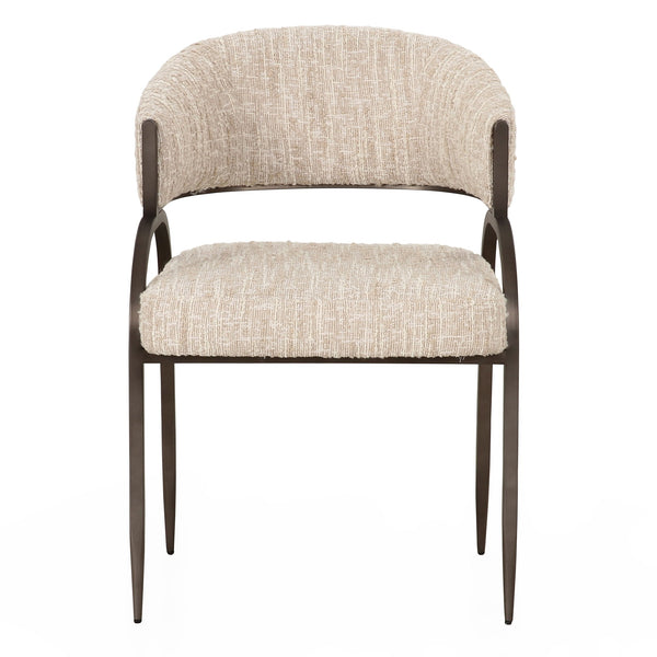 Modrest Kobe - Modern Beige Fabric Dining Chair