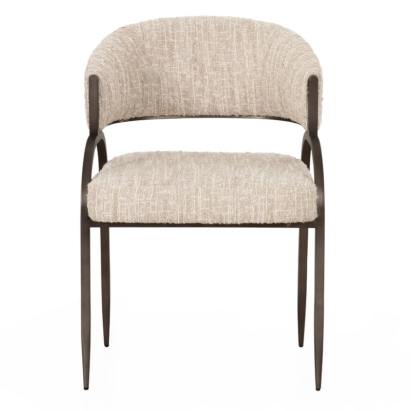 Modrest Kobe - Modern Beige Fabric Dining Chair