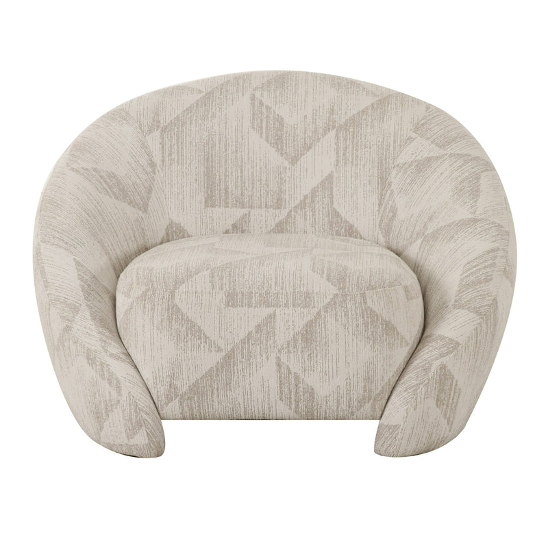 Divani Casa Gentle - Modern Beige Pattern Fabric Accent Chair