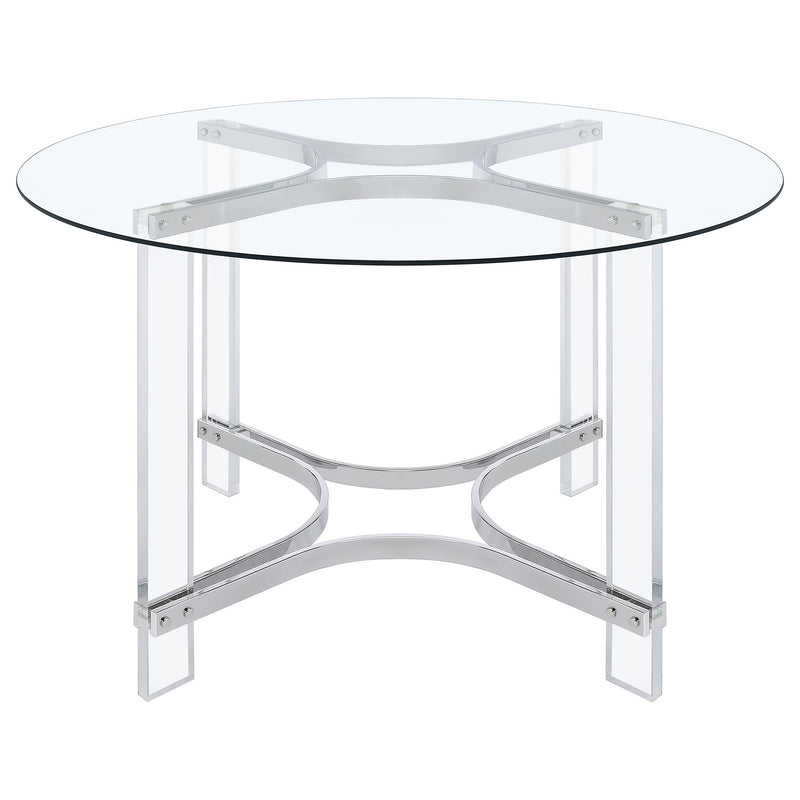 Coaster Furniture Round Keeling Dining Table with Glass Top 108501 IMAGE 3