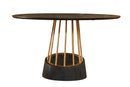 Modrest Cotopaxi - Modern Charcoal + Brass Round Dining Table