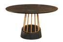 Modrest Cotopaxi - Modern Charcoal + Brass Round Dining Table