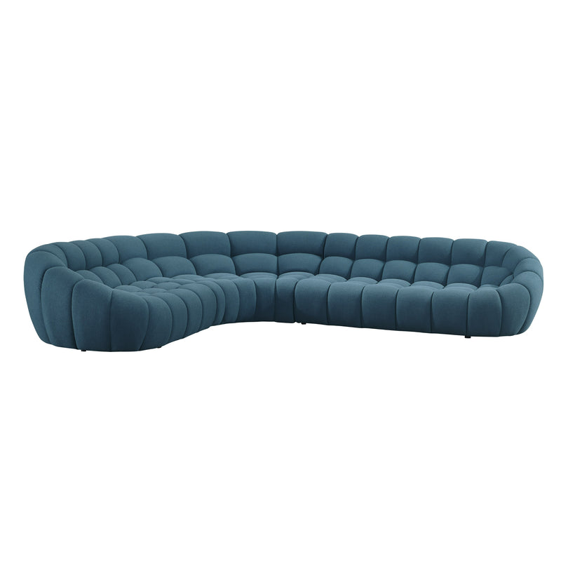 Divani Casa Yolonda - Dark Teal Fabric Sectional Sofa