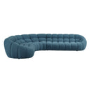 Divani Casa Yolonda - Dark Teal Fabric Sectional Sofa
