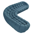 Divani Casa Yolonda - Dark Teal Fabric Sectional Sofa