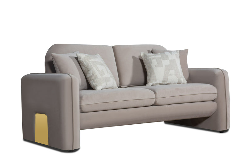 Divani Casa Gaston - Modern Taupe Velvet Loveseat