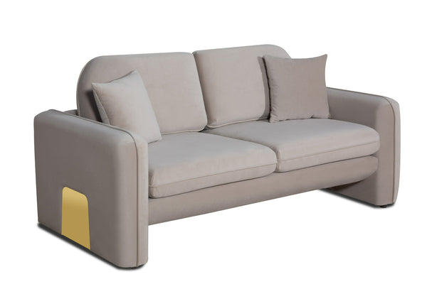 Divani Casa Gaston - Modern Taupe Velvet Loveseat