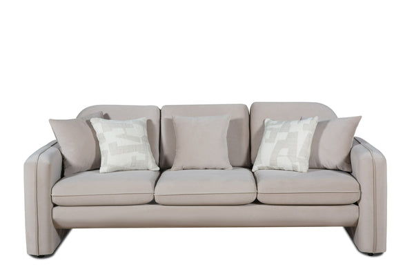 Divani Casa Gaston - Modern Taupe Velvet Sofa Set