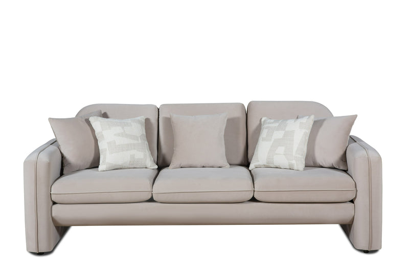 Divani Casa Gaston - Modern Taupe Velvet Sofa Set