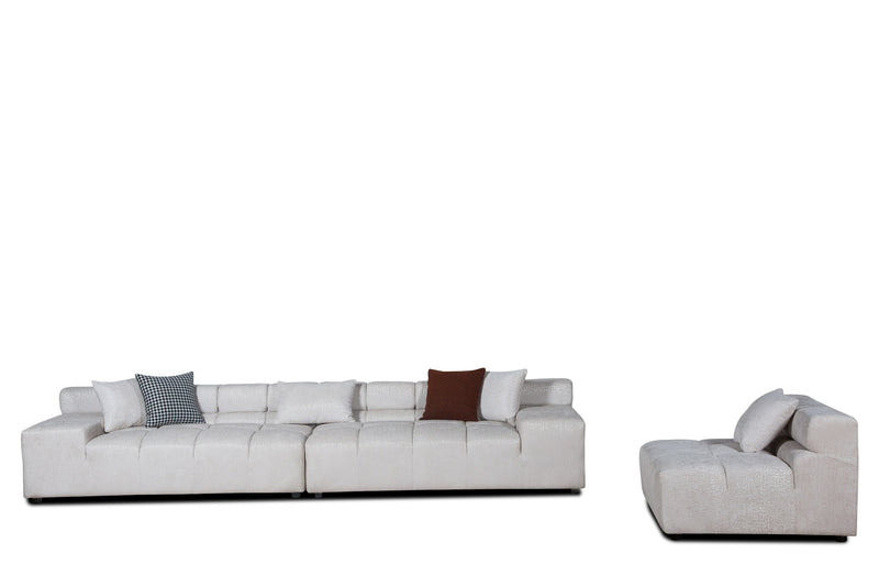 Divani Casa Rhonda - Modern Beige Fabric Modular Sectional Sofa