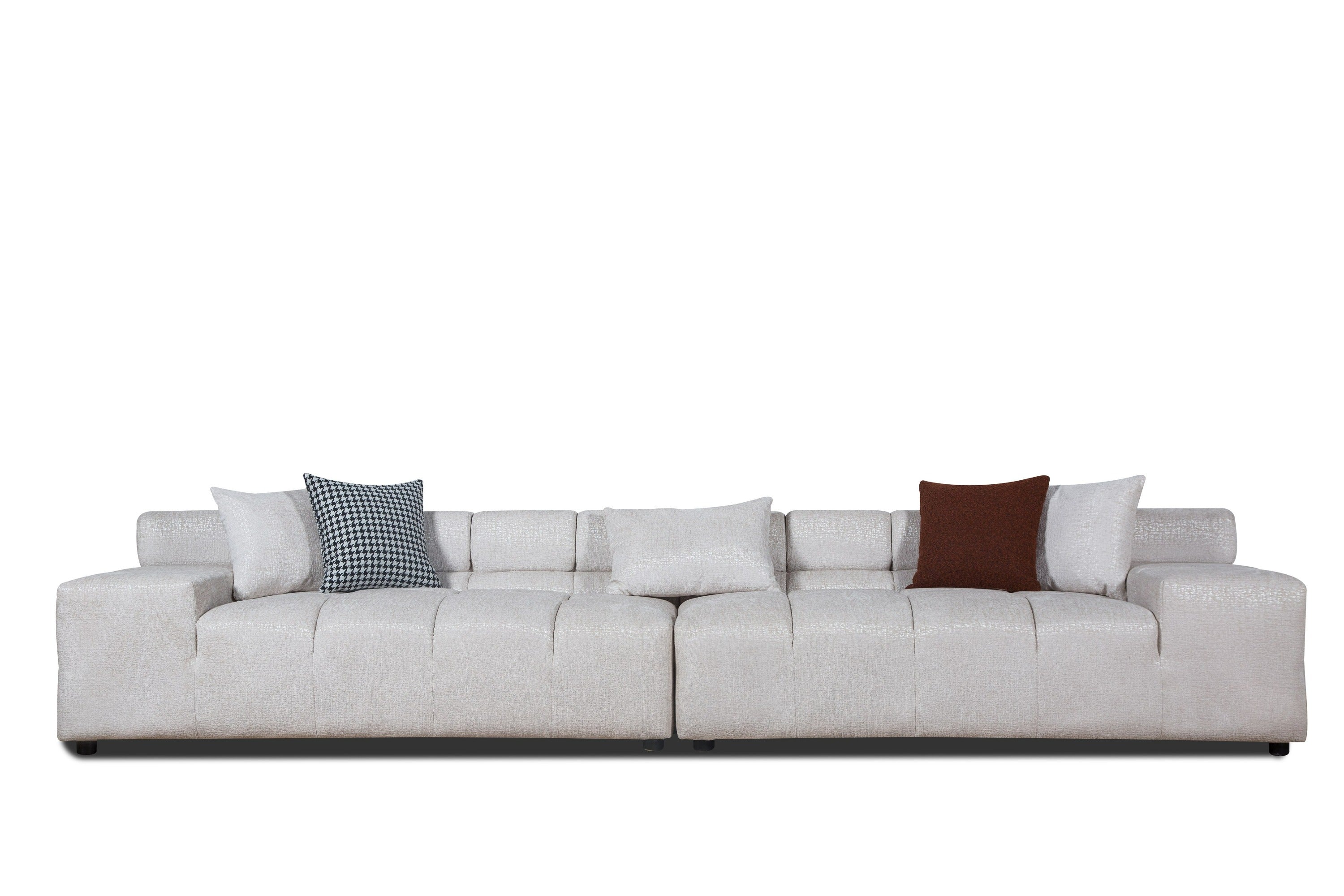 Divani Casa Rhonda - Modern Beige Fabric Modular Sectional Sofa