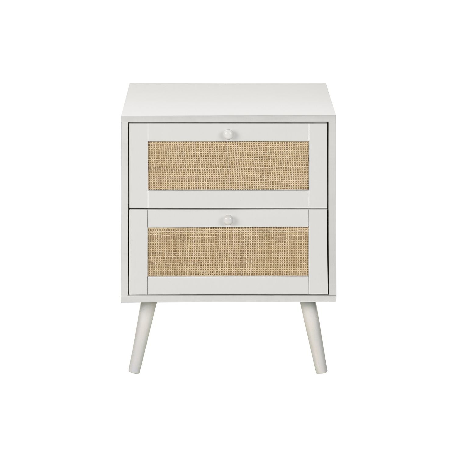 Accent Table & Storage Drawers - White