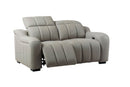 Divani Casa Paddy - Modern Grey Leather Sofa w/ 2 Recliners