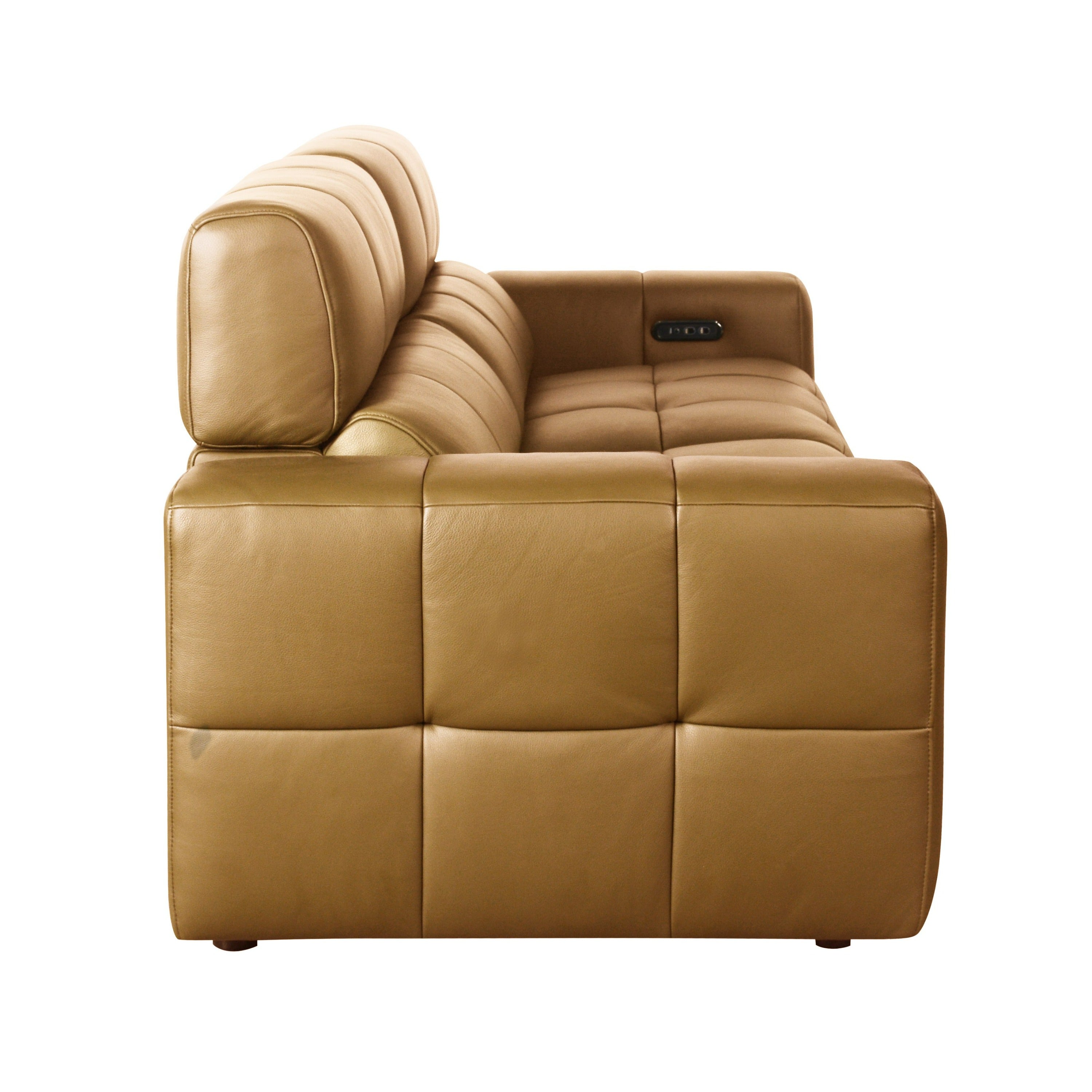Divani Casa Chevak - Modern Brown Leather Sofa w/ 2 Recliners