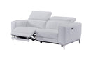 Divani Casa Chignik - Modern White Leather Sofa w/ 2 Recliners