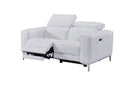 Divani Casa Chignik - Modern White Leather Sofa w/ 2 Recliners