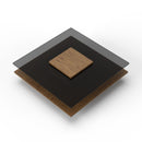 Modrest Clarion - Modern Walnut & Grey Glass Coffee Table