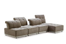Divani Casa Ekron - Modern Brown & Beige Fabric Modular Sectional Sofa