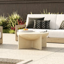 Modrest Elsa - Modern Beige Concrete Round Coffee Table