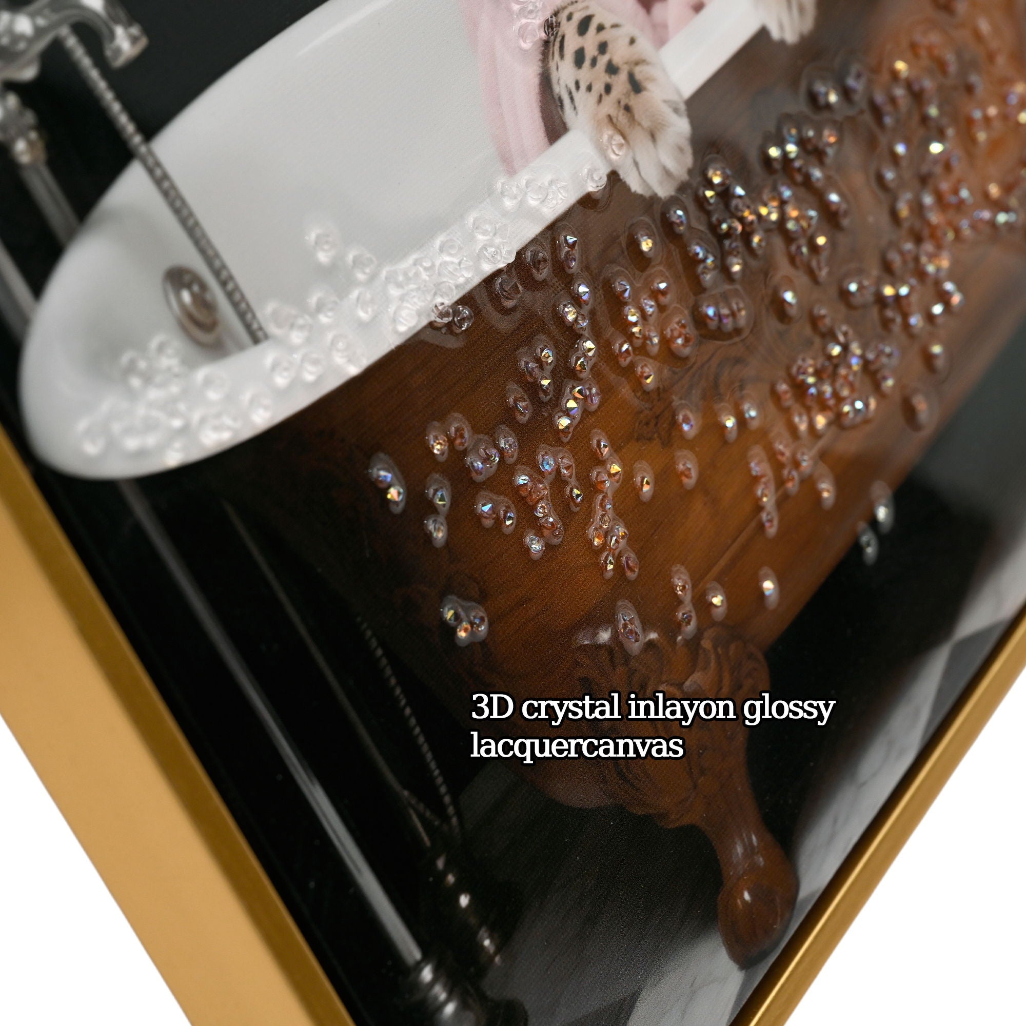 Tiger In Bathtub Wall Art Print Poster, Bathroom Decor Posters Prints For Restroom - Pink / White