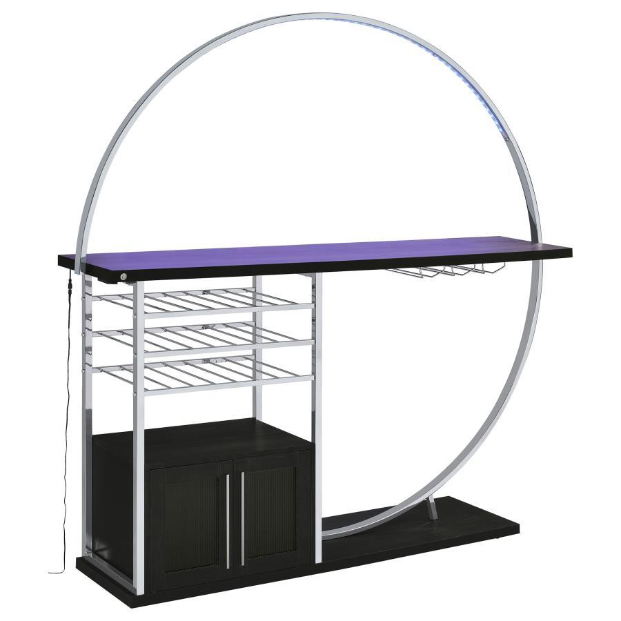 Risley - 2-Door Circular LED Home Bar With Wine Storage