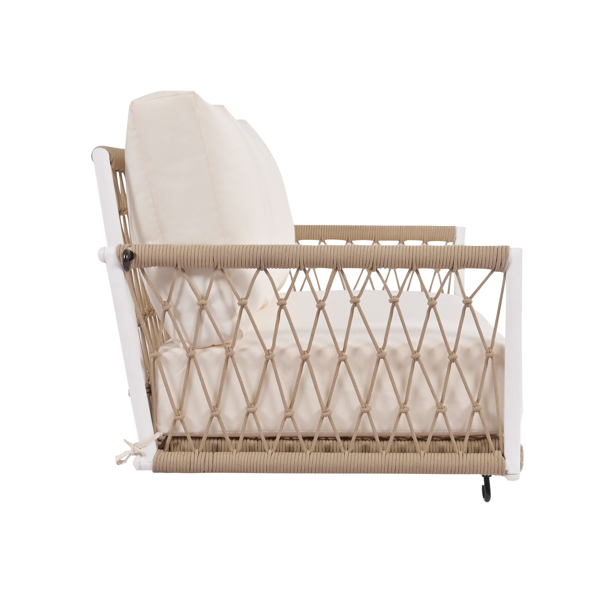 Outdoor Swing Sofa With Soft Cushions For Patio - Beige