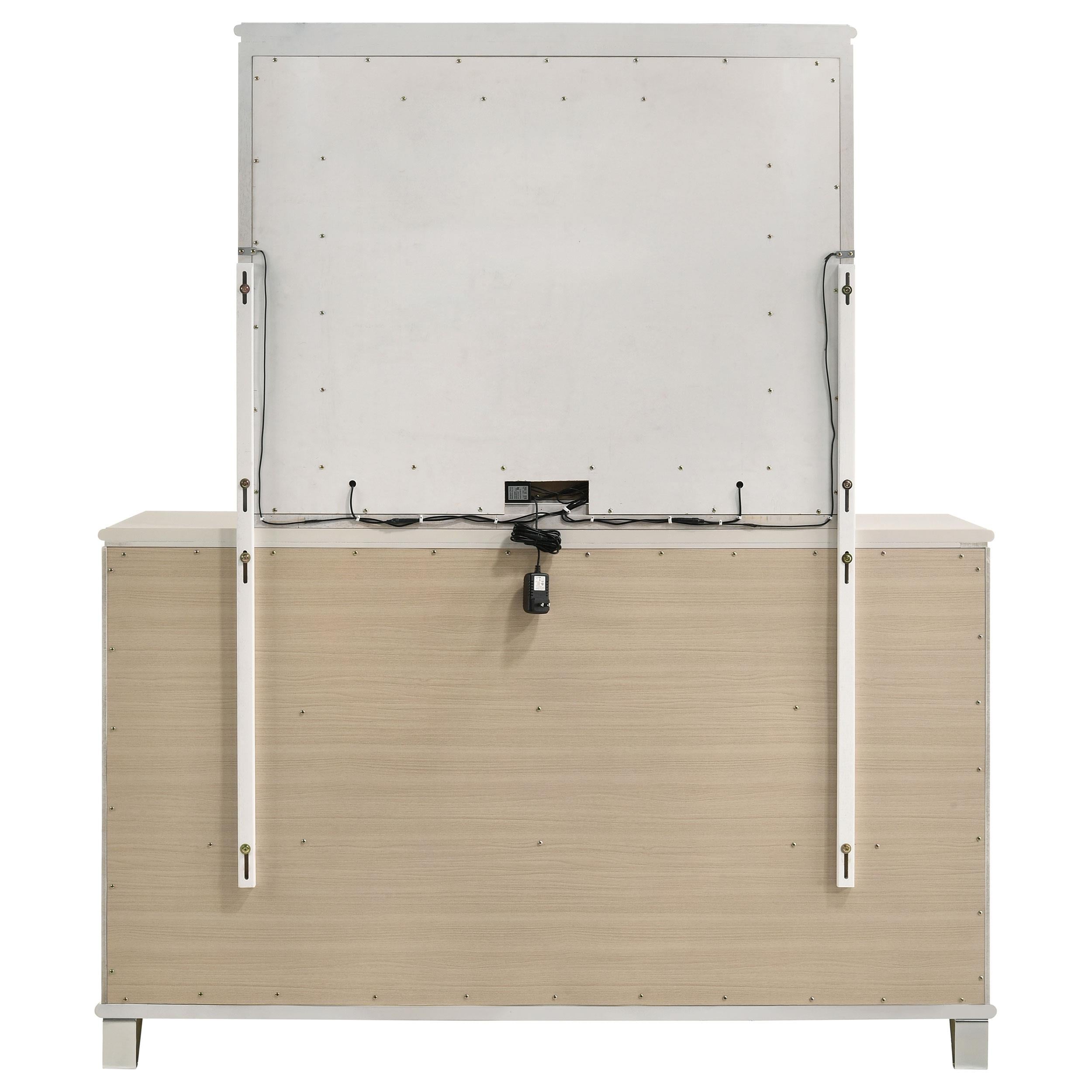 Coaster Furniture Olivia 224953M 6-Drawer Dresser and LED Mirror - Pearl White IMAGE 6