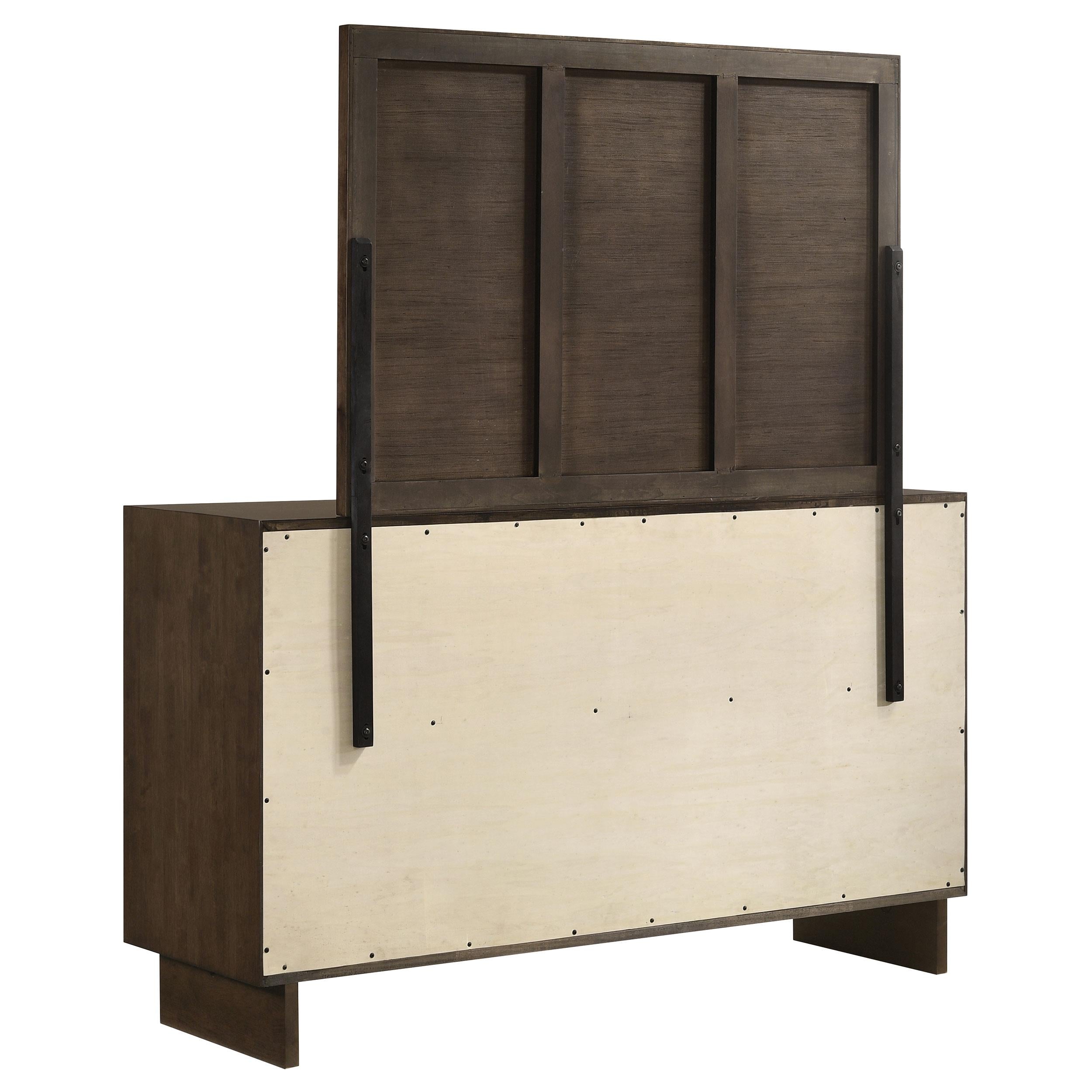 Coaster Furniture Glenwood 225013M 6-Drawer Dresser and Mirror - Warm Brown IMAGE 5
