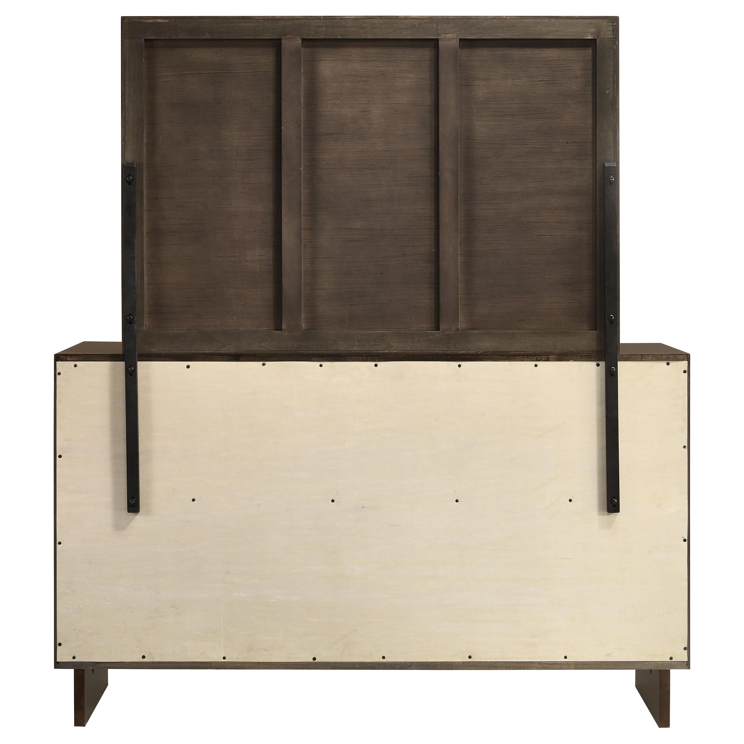 Coaster Furniture Glenwood 225013M 6-Drawer Dresser and Mirror - Warm Brown IMAGE 6